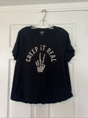 Old Navy Black 'Creep It Real' Graphic Short-Sleeve Tee